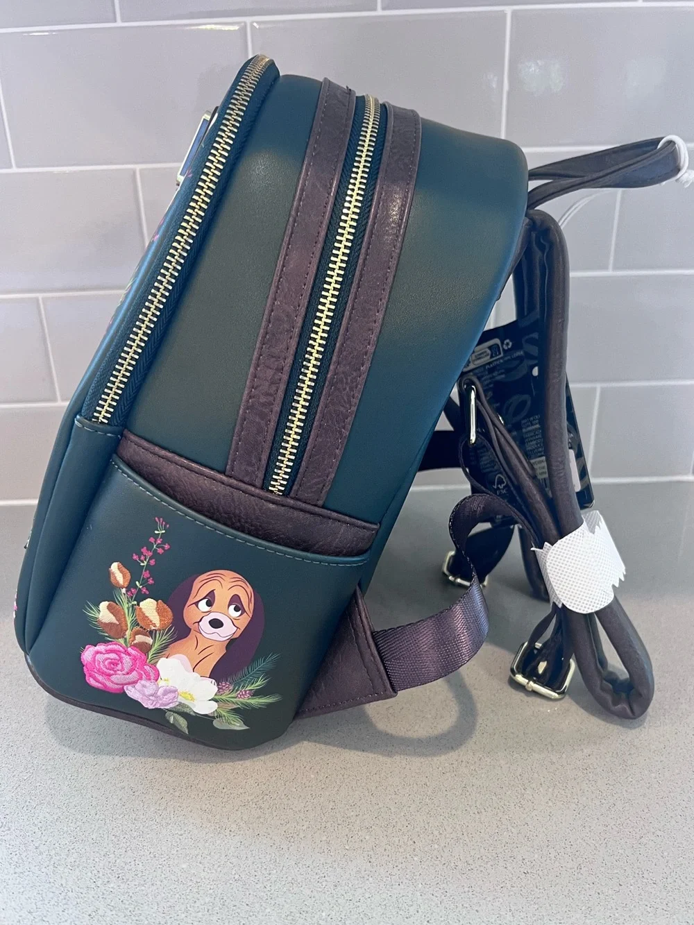 NWT Loungefly Disney The Fox and The Hound Copper & Todd Floral Mini Backpack